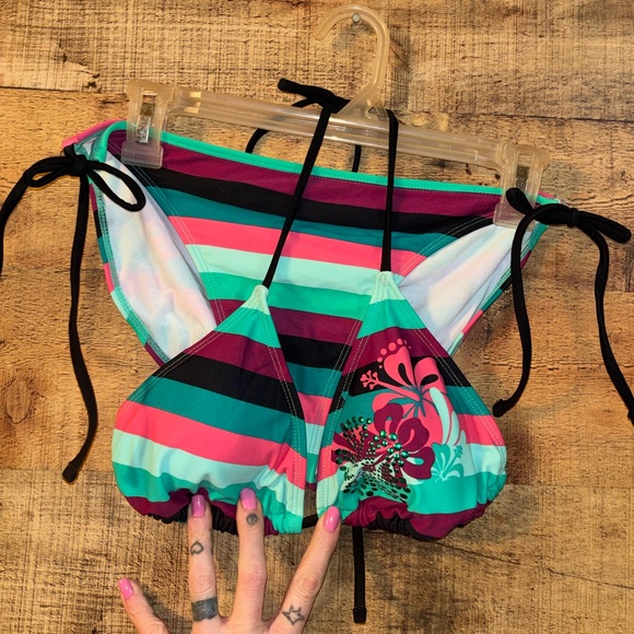 Other - Tropical Hibiscus Striped Bikini